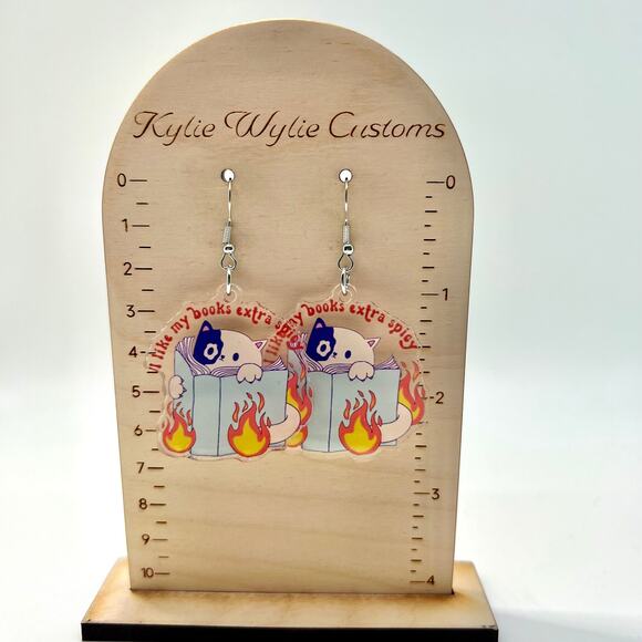 Spicy Book Cat Earrings - Booktok Accessories - Spicy Book Earring - Cat Earring - Picture 8 of 8